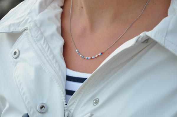 collier-fin-tonnerre de brest perles miyuki style marin montées sur fine chaine argenté