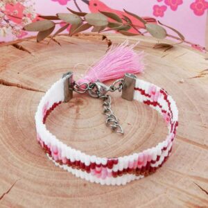 bracelet fleur de cerisier tissé