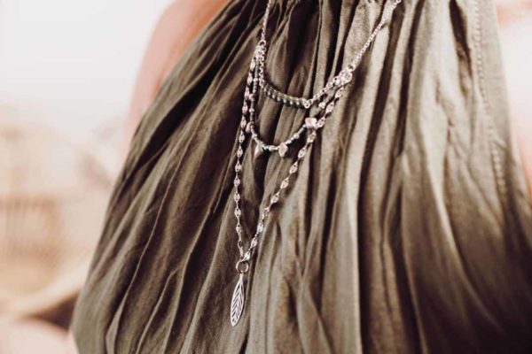 collier acier inox et perles