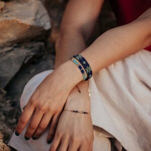 bracelet nefertiti bleu