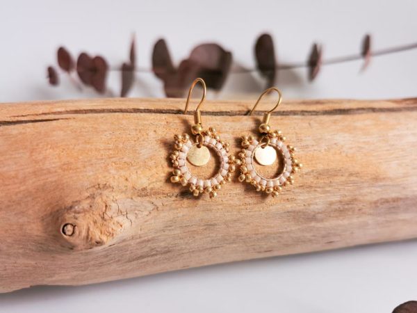 boucles tissé blanc beige