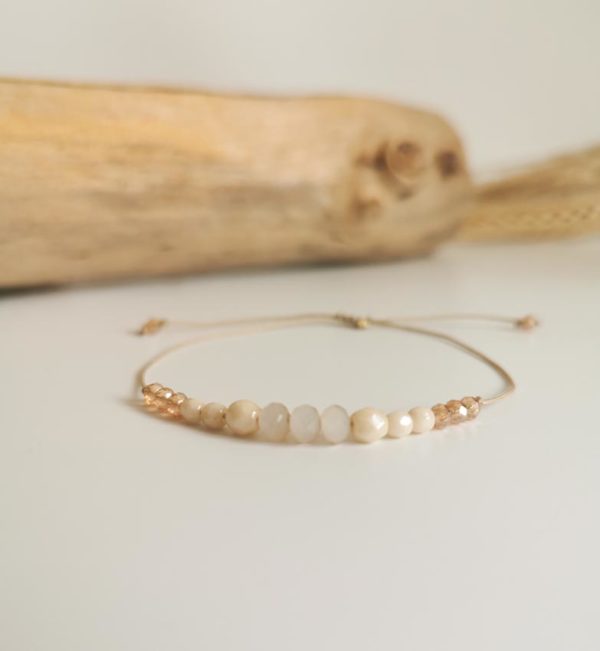 bracelet perles blanche fil