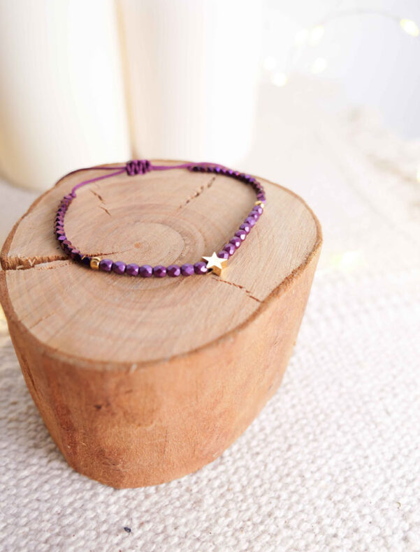 bracelet viviane étoile violet